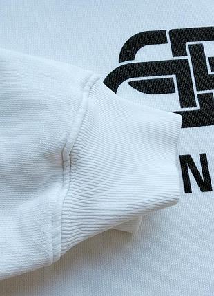 Біле oversized худі balenciaga bb interlocking logo 7
