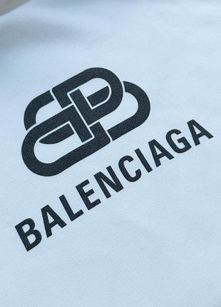 Біле oversized худі balenciaga bb interlocking logo 4