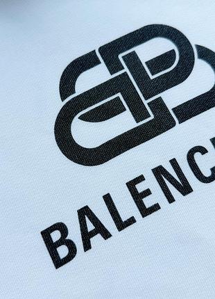 Біле oversized худі balenciaga bb interlocking logo 5