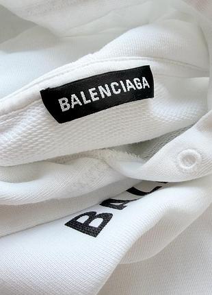 Біле oversized худі balenciaga bb interlocking logo 9