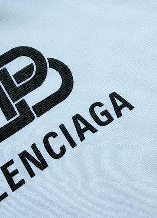 Біле oversized худі balenciaga bb interlocking logo 6