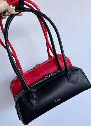 Сумка alaïa багет можна чорна та червона