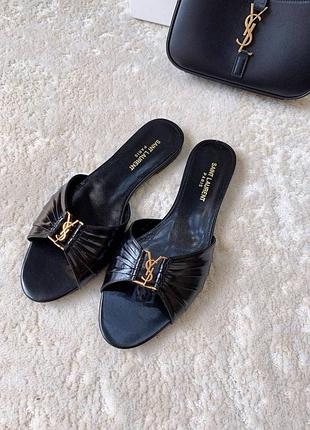Шльопанці чорні жіночі ysl saint laurent 🖤новинка 2026