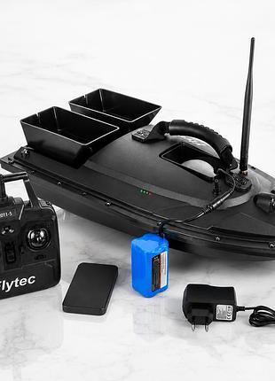 Кораблик для прикормки радиоуправляемый flytec с 2 бункерами, аккумулятор 12000 mah, дальность 500 м