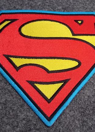 Большая вышитая термонашивка аппликация супермен / термопатч superman dc comics оригинал.