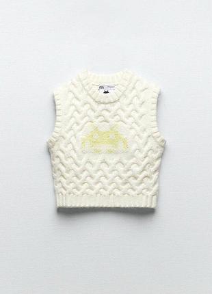 В'язана жилетка zara з малюнком