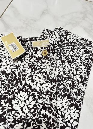 Брюки нові michael kors в квітковий принт на не високий зріст шоколадно білі