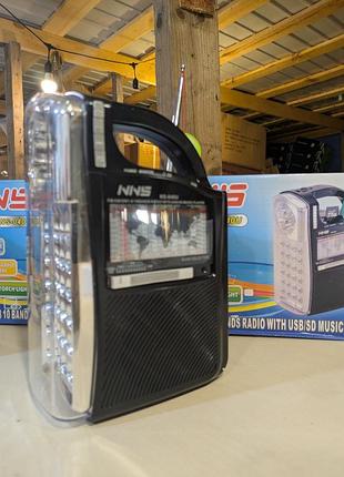 Новый аккумуляторный радиоприемник nns ns-040u с фонарем / мощное радио usb sd