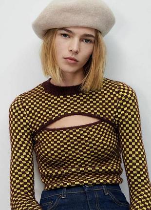Светр джемпер zara з вирізом декольте кофта