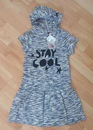 Туника платье с капюшоном h&amp;m 6-8 лет капюшон