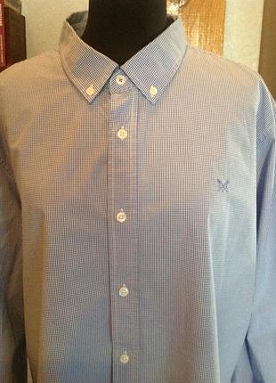 Натуральна, якісна сорочка в клітку бренду crew cc, р. 56-58