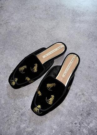 Мюлі zara з леопардами
