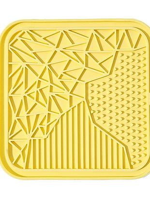 Лізяльний килимок taotaopets tt069909 yellow антистрес для собак і кішок силіконовий 20*20 см 5 шт.