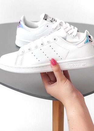 Кросівки adidas stan smith натуральна шкіра з голографічним задником 36, 40 розмір