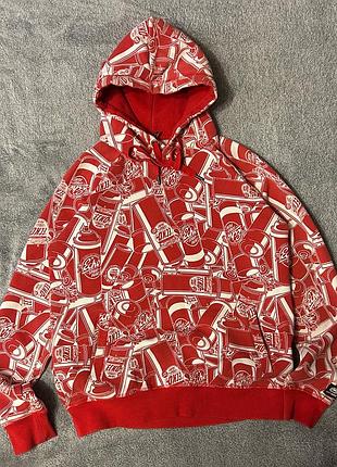 Худі ecko unltd "spray paint" all over print / червоний худак еко юнай