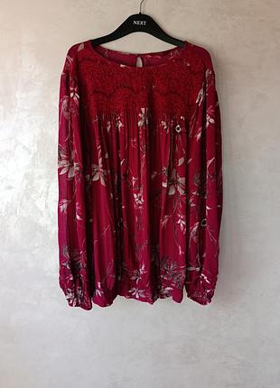 Элегантная женская блуза next с нежным принтом (размер 22 / 3xl-4xl) ✨