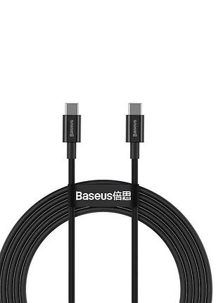 Кабель baseus superior series fast charging data cable type-c to type-c 100w 1m black