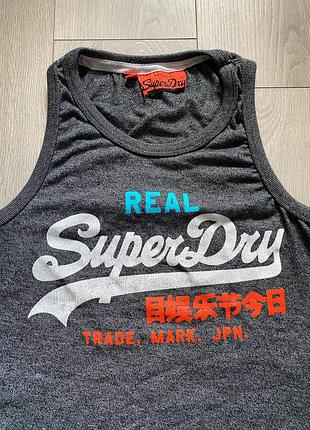 Чоловіча майка superdry vintage з принтом | сіра | розмір m | оригінал