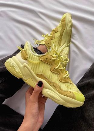 Кросівки adidas ozweego жовті супер легкі, дихаючі 36-39