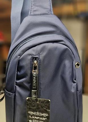 новая мужская сумка-слинг lanpad через плечо (однолямочный рюкзак) - синяя