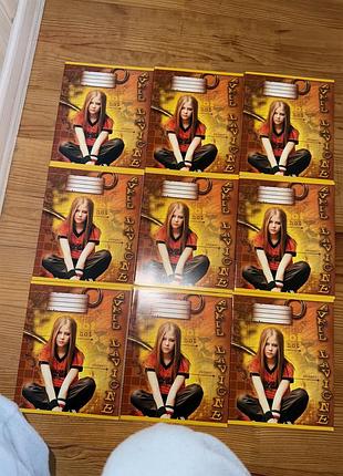 Набір вінтажних зошитів авріл лавін avril lavigne 48 арк лінійка 9 шт мерч y2k 2000-х