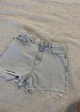 Джинсові шорти з високою посадкою zara