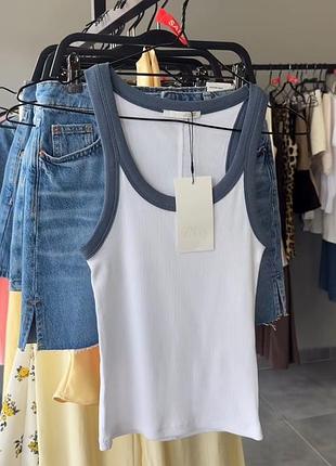Майка в рубчик zara нова колекція