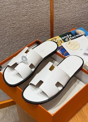 Чоловічі шльопанці з натуральної шкіри hermes
