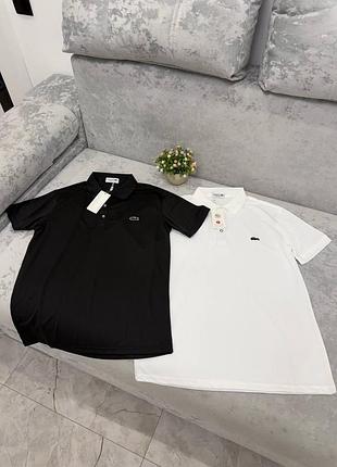 Футболка lacoste чоловіча 100% бавовна | s-xl | чорна / біла