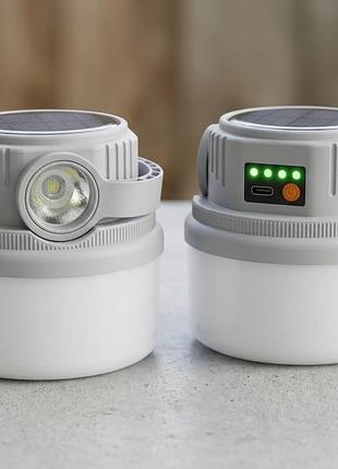 Світлодіодний туристичний кемпінговий ліхтар із сонячною панеллю та usb