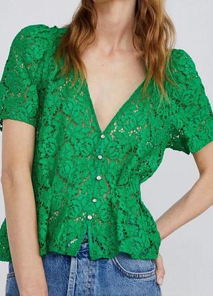 Блуза zara мереживна