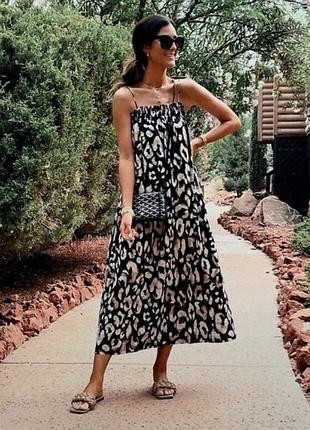🥰 сукня сарафан в леопардовий принт h&m s