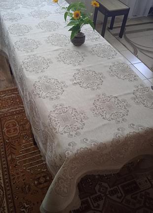 Скатертина лляна велика 160х225 см нова