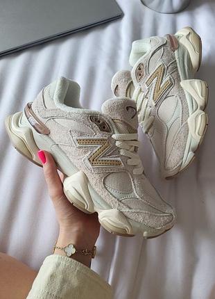 Кожаные кроссовки new balance 9060 beige