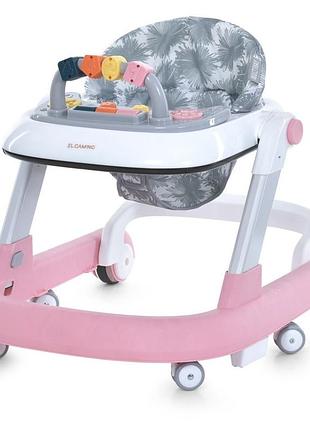 Ходунки детские multiway me 1163 pink, с погремушкой