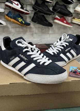 Чоловічі кросівки adidas originals samba super suede оригінал сині замш класичні повсякденні легкі бу 42 р для тренувань залу