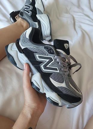 Кожаные кроссовки new balance 9060 black