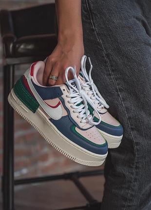 Кросівки nike air force shadow з натуральної шкіри на високій підошві топ якість 36-39 розміри