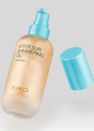 Мерцающее увлажняющее масло для тела и волос kiko milano after sun shimmering oil 100 мл (000035)
