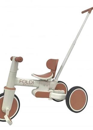 Дитячий триколісний велосипед 3 в 1 foldi me 1202 сinnamon beige