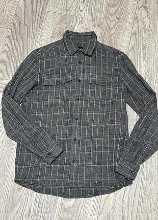 Чоловіча сорочка burton menswear у сіру клітинку