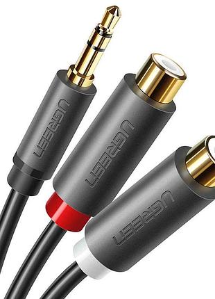 Аудіокабель ugreen av109 3.5mm male to 2rca female cable 25cm (gray)(ugr-10547)