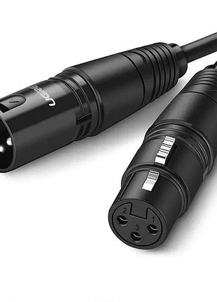 Аудіокабель ugreen av130 cannon male to female microphone extension audio cable 3m (black)(ugr-20711)