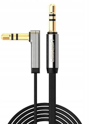 Аудіокабель ugreen av119 3.5mm male to 3.5mm male straight to angle flat cable 2m (black)(ugr-10599)