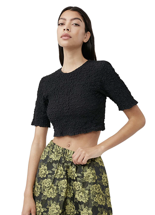 Ganni cotton smock топ