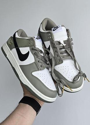 Мужские кроссовки nike sb dunk • white / olive / black