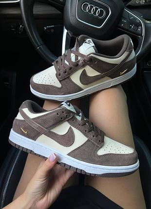 Кросівки nike dunk low light orewood baroque brown mini swoosh