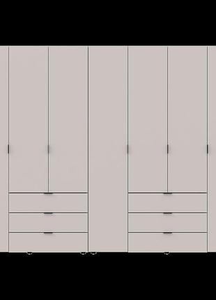 Комплект шаф для одягу doros гелар (2 шт.) 271,2х49,5х203,4 см кашемір (drs-011242)