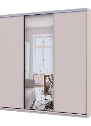 Шкаф-купе doros сити лайт кашемир 2 дсп/1 зеркало 225х60х225 (80736383)