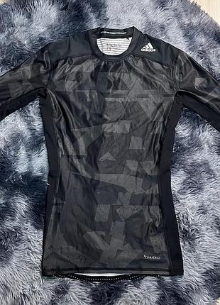 Компресійна спортивна футболка adidas techfit climachill з рукавом 3/4. розмір l
